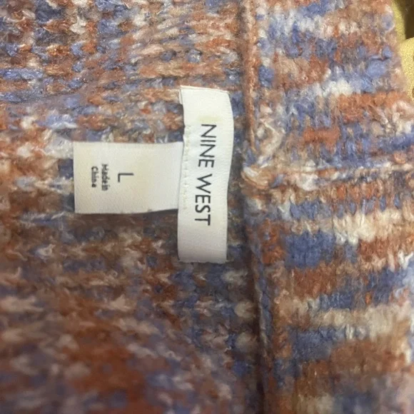 Nine West Brown and Blue V-Neck Sweater - Picture 3 of 3